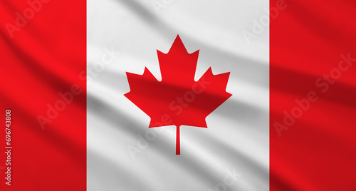 One flag of Canada. National country symbol