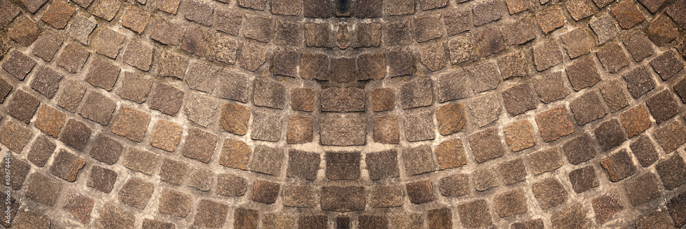 Stone tiled surface as background, top view. Banner design