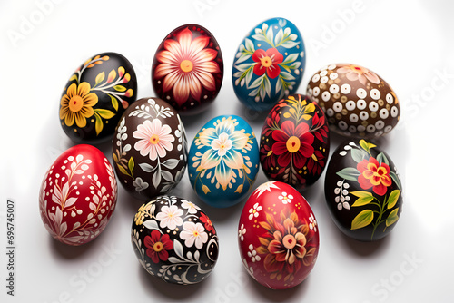 Easter illustration, easter egg, white background, colorful, marketing, advertisement, generative ai, generative, ai
