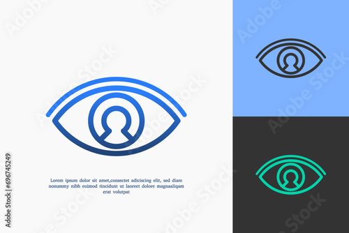 eye lock key logo design