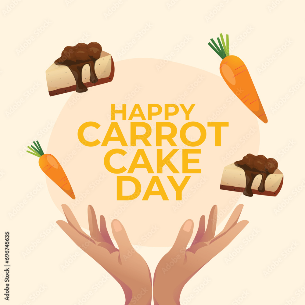 Flyers honoring National Carrot Cake Day or promoting associated events