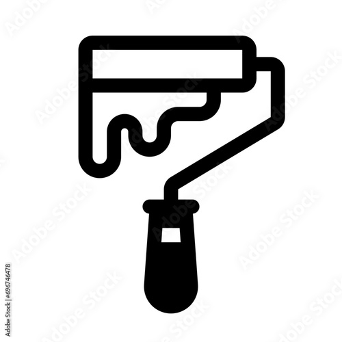 Paint Roller Glyph Icon