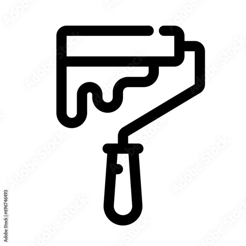 Paint Roller Line Icon
