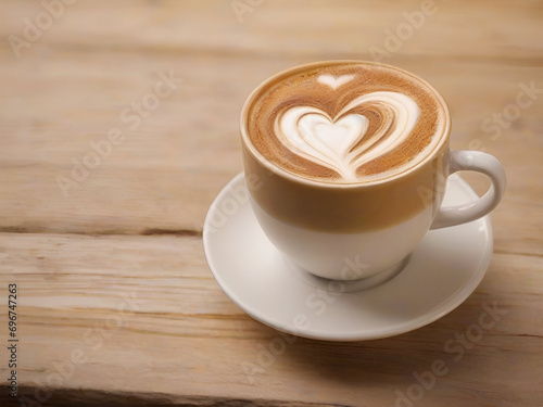 cup of coffee with heart happy valentine's day