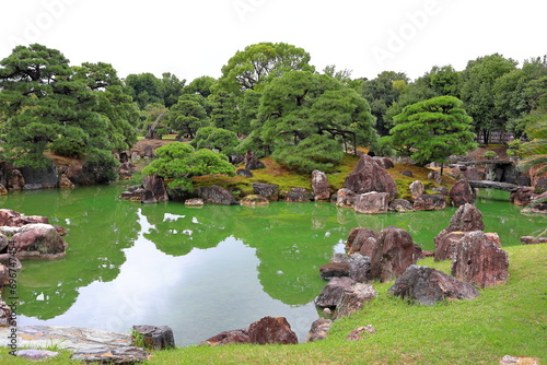 Gardens at Nijo Castle, a home for the shogun Ieyasu in Nijojocho, Nakagyo Ward, Kyoto, Japan photo