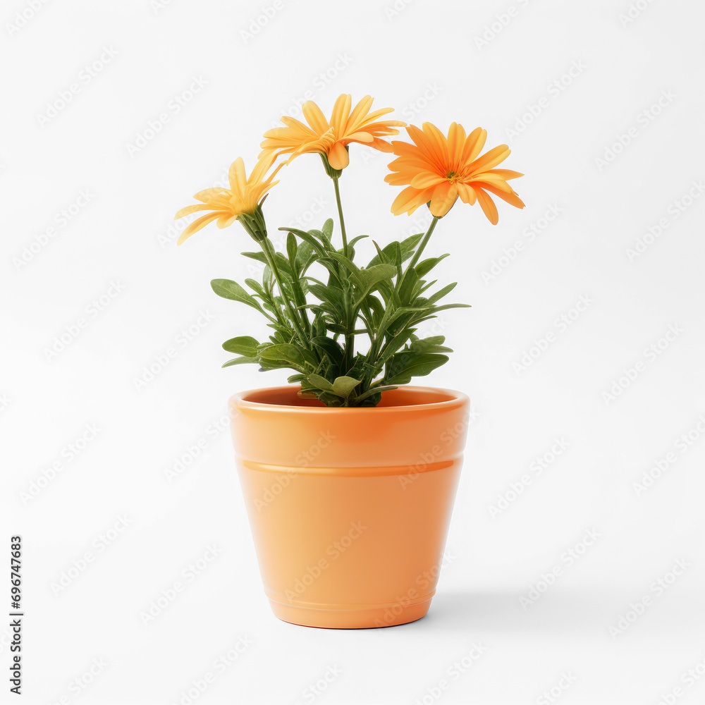 A flower pot on a transparency background, PNG