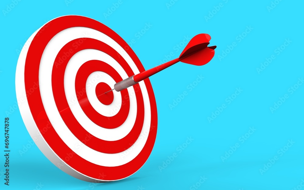 Successful go on-target, Winning over the competitors, Follow the dream, Conquer the goal, Overcome the obstacle, Creative concept on Blue background