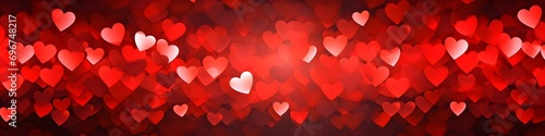 Bright Red Hearts Abstract Background.