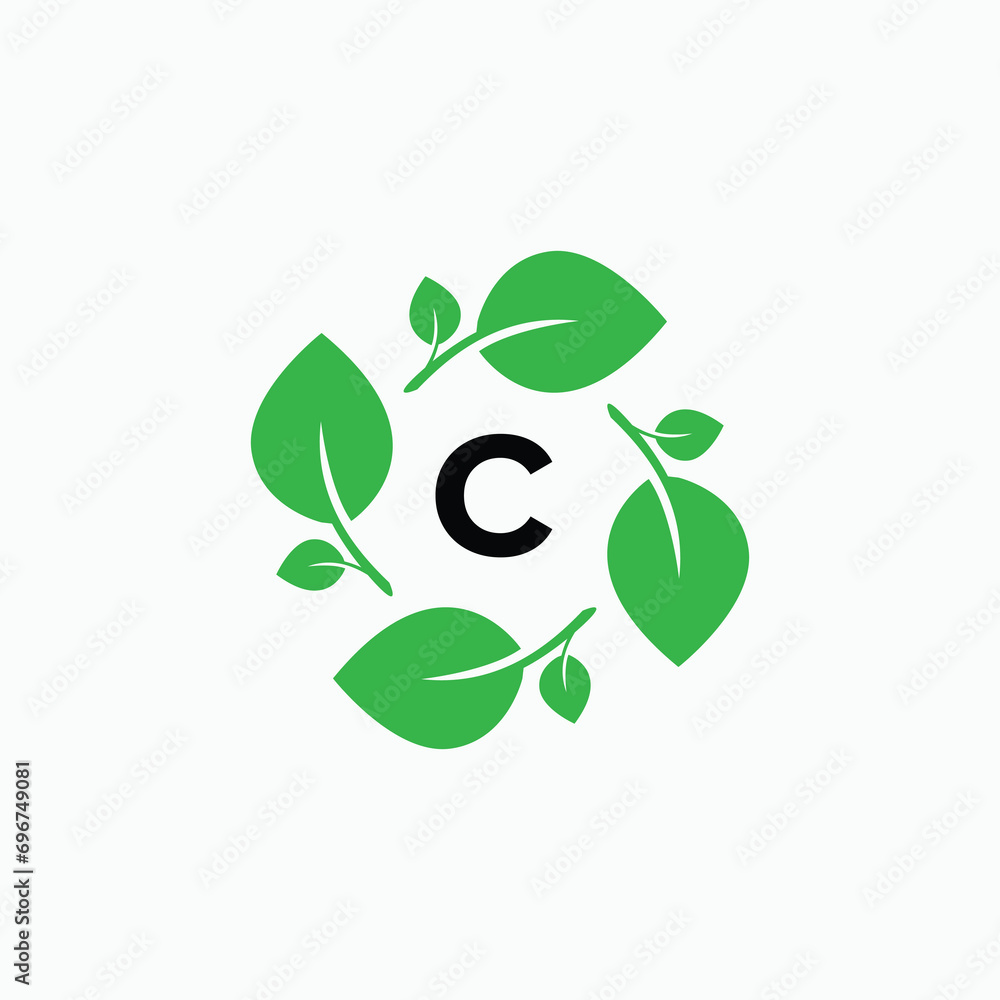 letter c organic leaf botanical product modern logo design graphic vector letter c organic leaf botanical product modern logo design graphic vector