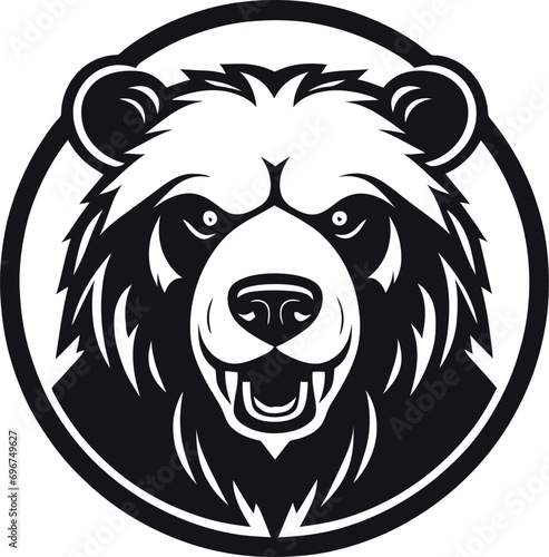bear logo vector angry ferocious brave scary beast wild exuberant grizzly nature forest