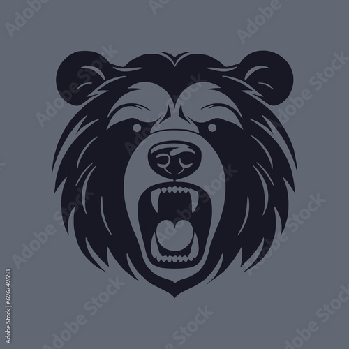 bear logo vector angry ferocious brave scary beast wild exuberant grizzly nature forest