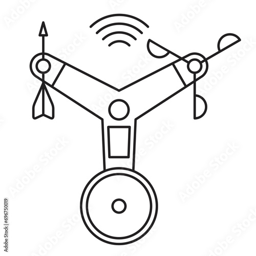 Smart home weather station - icon in thin line