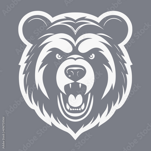 bear logo vector angry ferocious brave scary beast wild exuberant grizzly nature forest