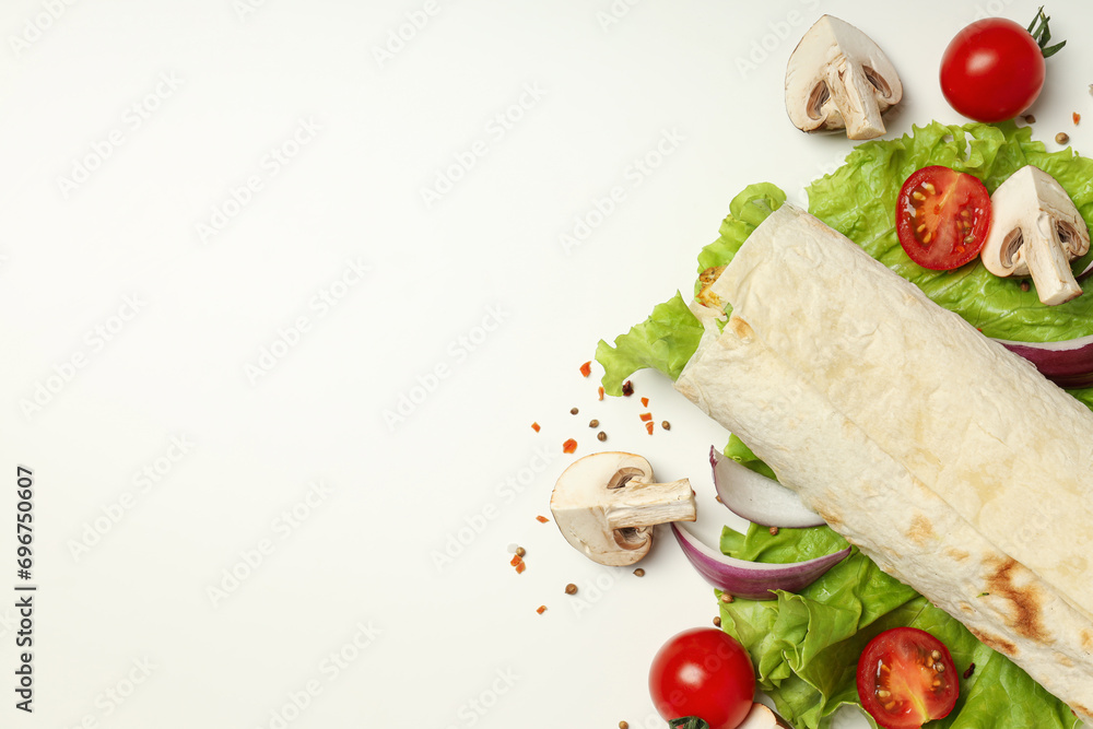 Tasty fast or homemade food concept - delicious shawarma Tasty fast or homemade food concept - delicious shawarma