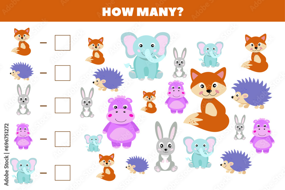 How many animals are there in the picture.Count the number of animals