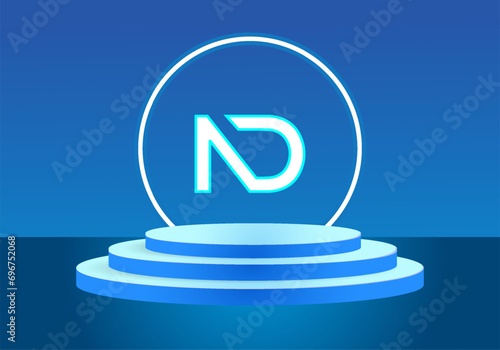ND logo Blue Design. Vector logo design for business.