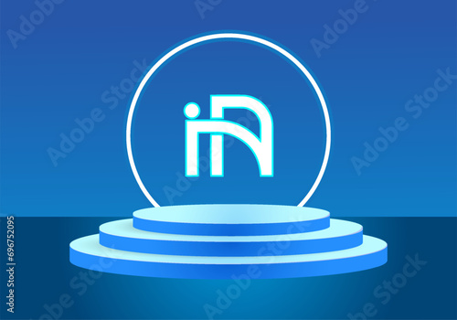 NI logo Blue Design. Vector logo design for business.