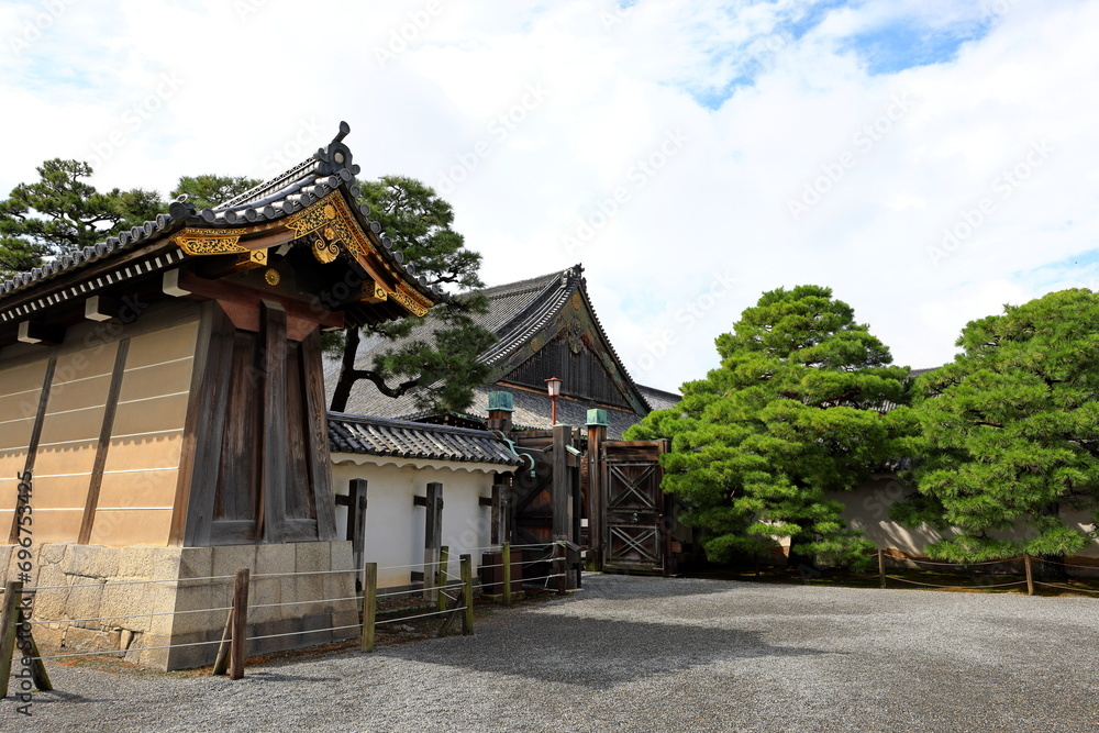 Nijo Castle with gardens, a home for the shogun Ieyasu in Nijojocho, Nakagyo Ward, Kyoto, Japan
