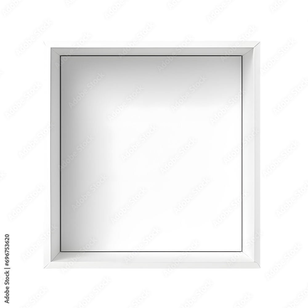 Top view of white opened box with empty space for product display. Ready for mockup Top view of white opened box with empty space for product display. Ready for mockup