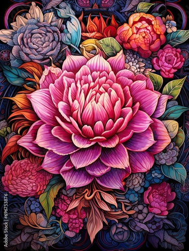 Floral Mandala Artwork: Concentric Floral Designs for Meditative Focus photo
