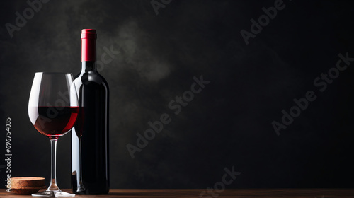Elegant red wine bottle