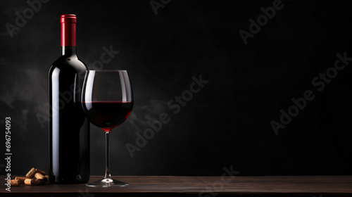 Elegant red wine bottle