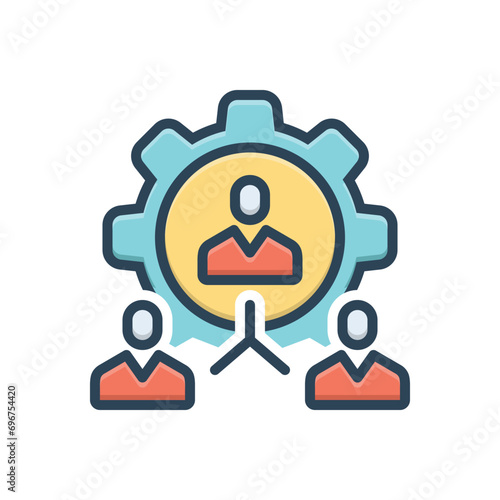 Color illustration icon for organization 