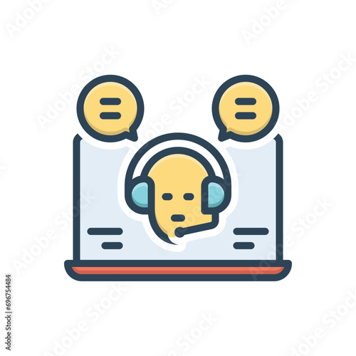 Color illustration icon for assistance 