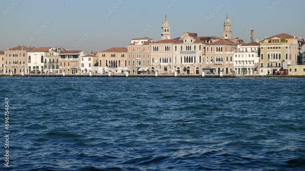 Venice, Italy - views of the buildings overlooking the canals of the lagoon city Venice, Italy - views of the buildings overlooking the canals of the lagoon city