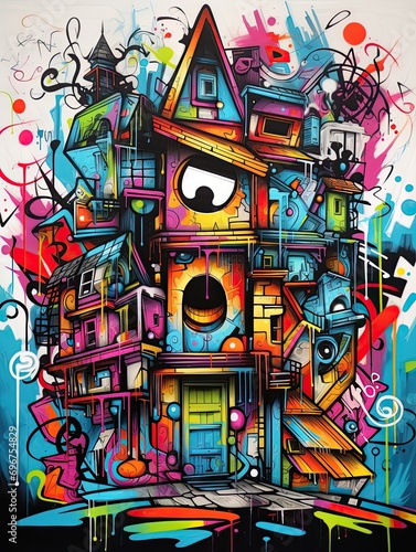 Vibrant Graffiti Tags  Invigorating Street Art for Modern Homes