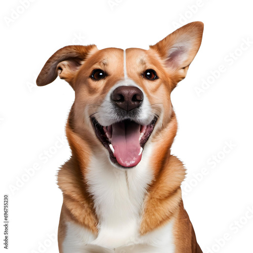Happy dog, smiling dog, brown, animal on a transparent background