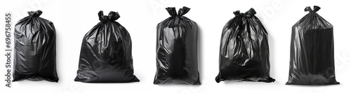 A collection of trash bag different shape on a transparency background photo