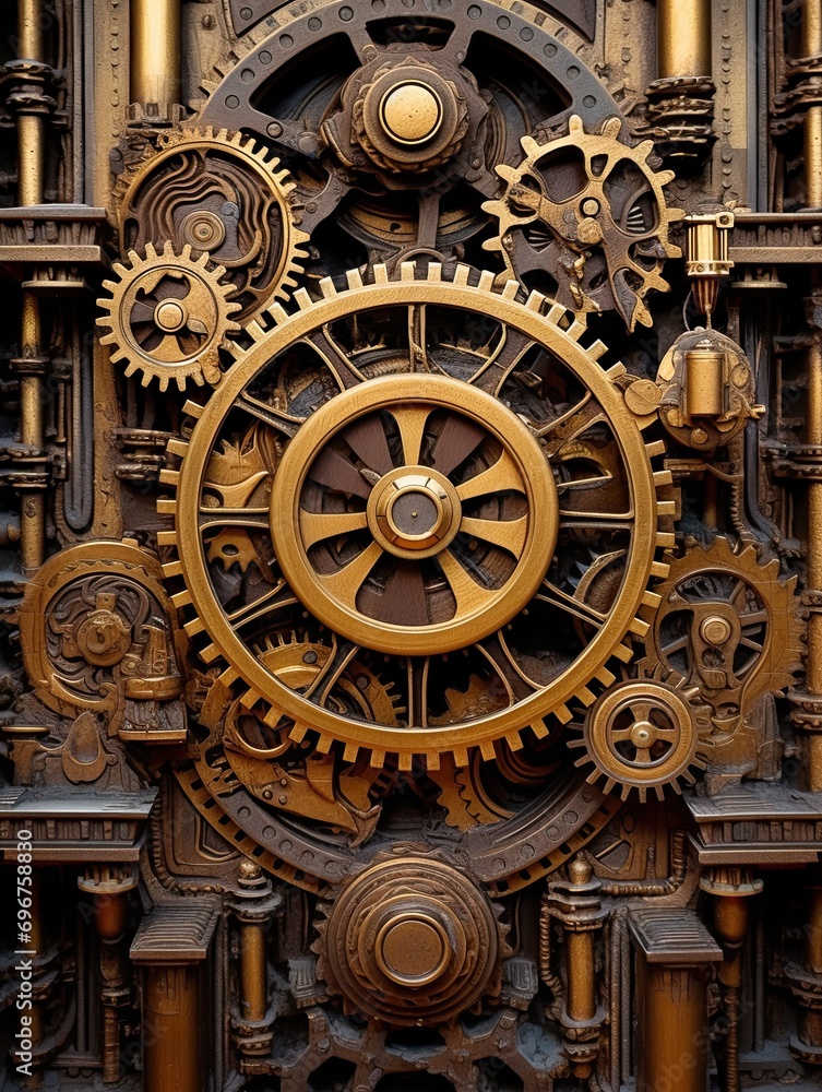 Steampunk Mechanical Wonder: Captivating Gears for Industrial Spaces
