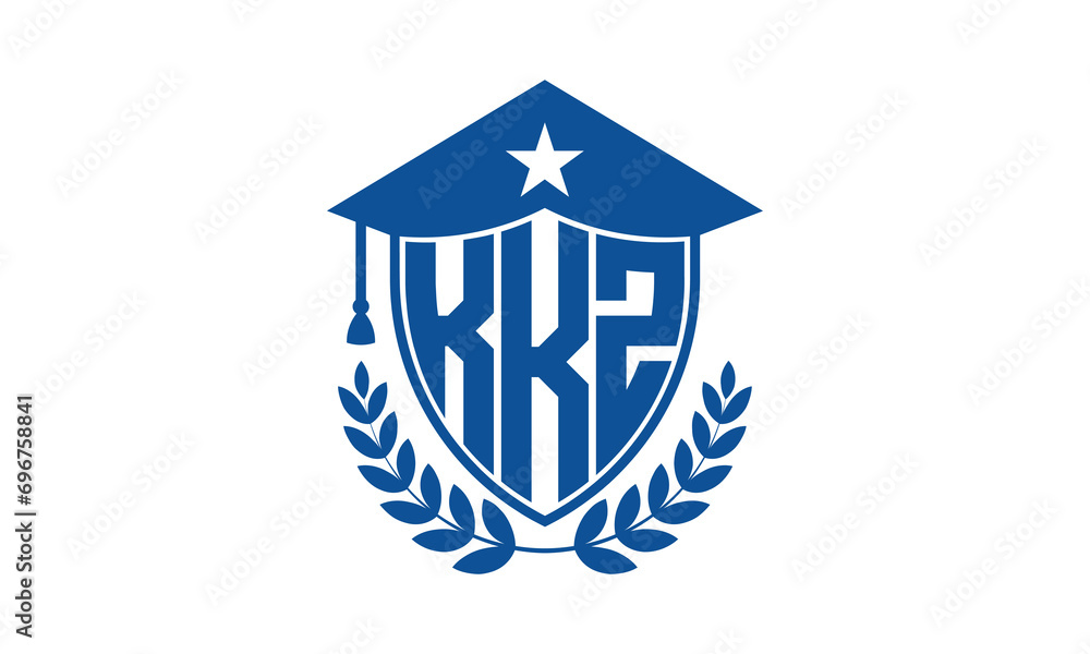 KKZ three letter iconic academic logo design vector template. monogram, abstract, school, college, university, graduation cap symbol logo, shield, model, institute, educational, coaching canter, tech KKZ three letter iconic academic logo design vector template. monogram, abstract, school, college, university, graduation cap symbol logo, shield, model, institute, educational, coaching canter, tech