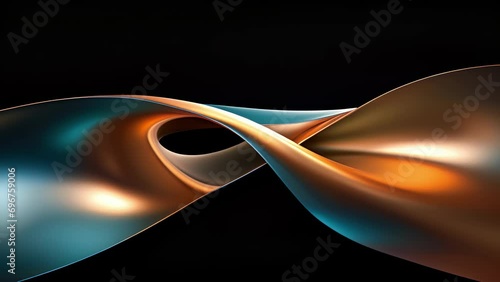 A macro that highlights the smooth curves and flowing lines of a MÃ¶bius strip, a nonorientable surface that challenges traditional ideas of geometry. photo