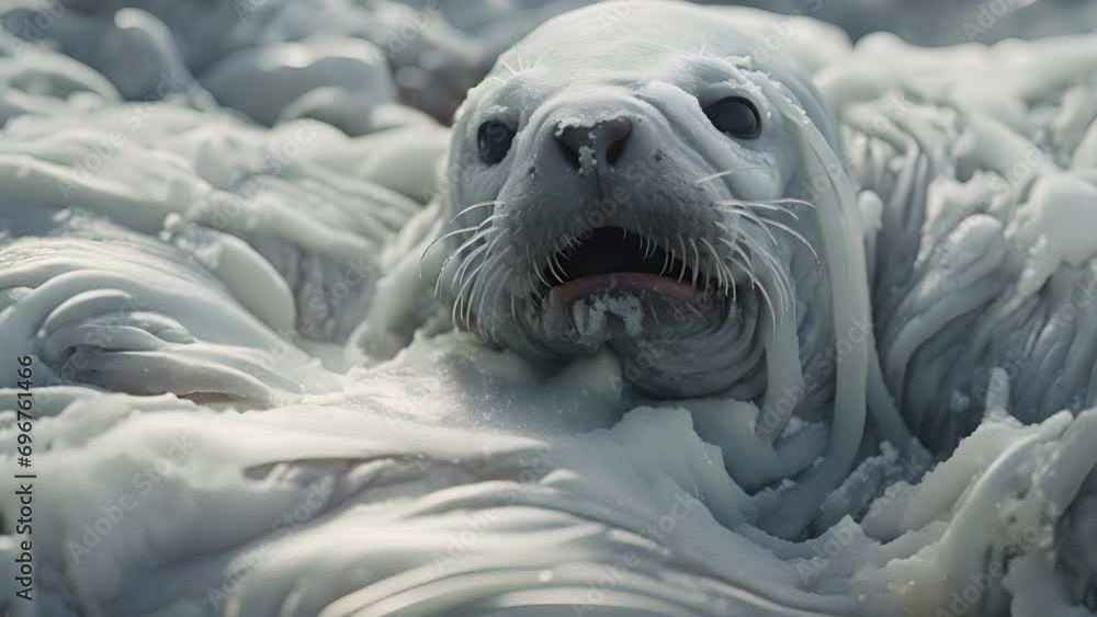 A closeup of a polar seals thick blubber layer, crucial for maintaining