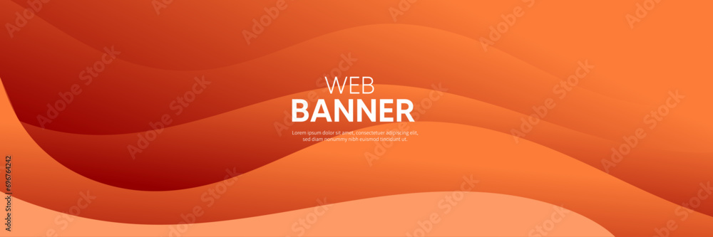 Orange and white background with a wave, Orange banner