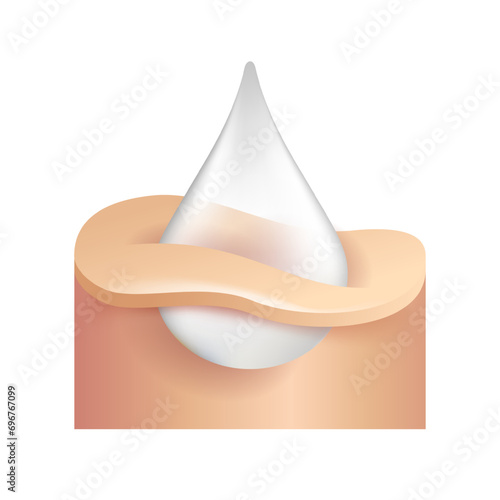 Hyaluronic acid decorative icon - drop and skin