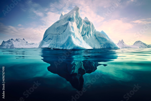 Iceberg, global warming concept. Underwater view