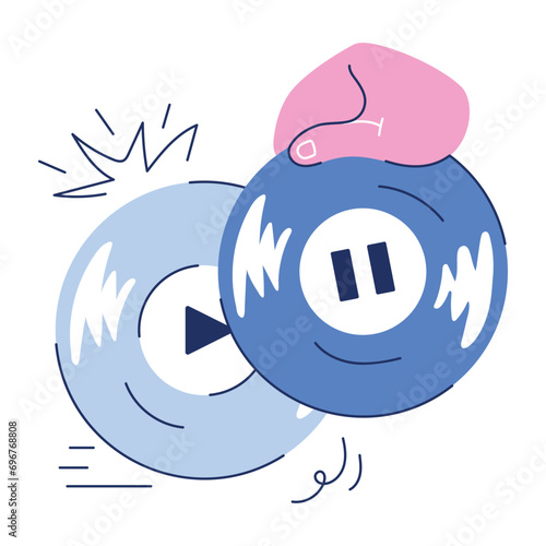 Download hand drawn illustration depicting media dvds 