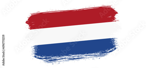Flags of Holland. capital city Amsterdam in the Netherlands. Tourism or tourist concept. Dutch flag, Netherlands. For for vacation or holiday. 