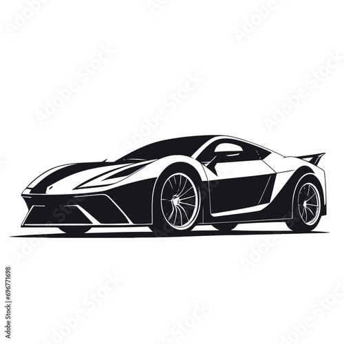 car logo drawing retro illustration 