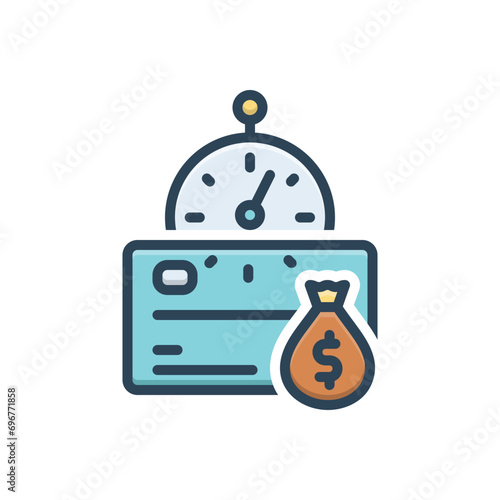 Color illustration icon for credit