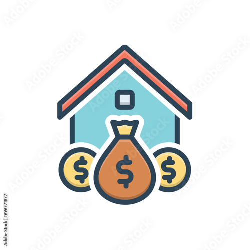 Color illustration icon for finance