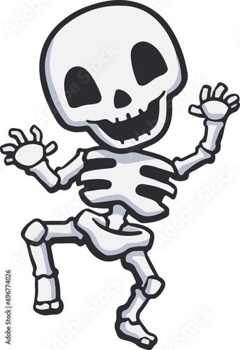 skeleton halloween monster doodle handrawn vector drawing