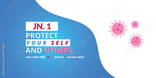 JN.1 new covid coronavirus protect your self banner or poster design vector illustration