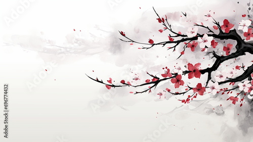 桜の水墨画のイメージ