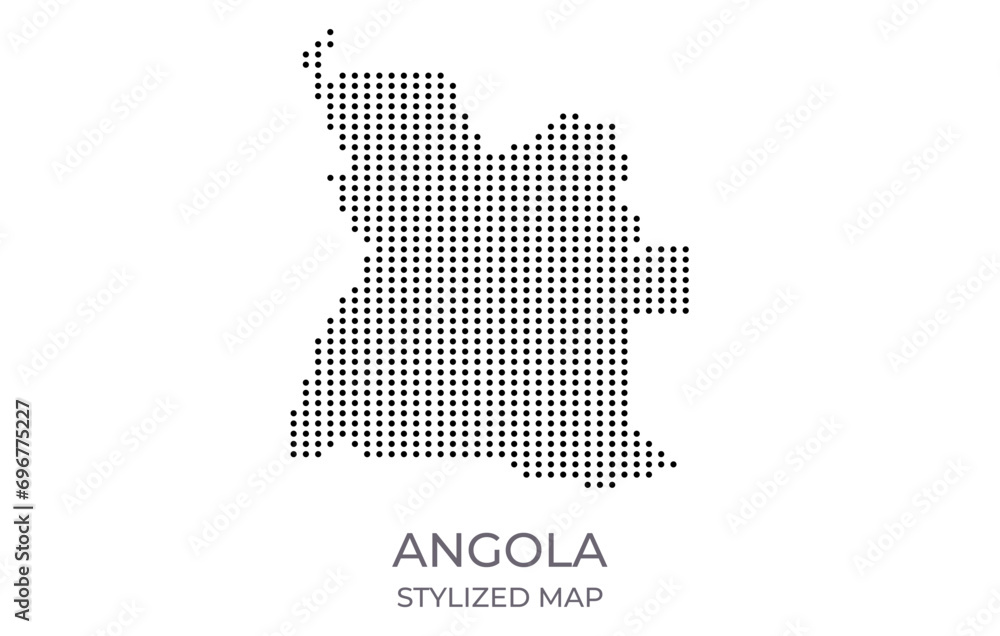 Map of Angola in a stylized minimalist style. Simple illustration of the country map.