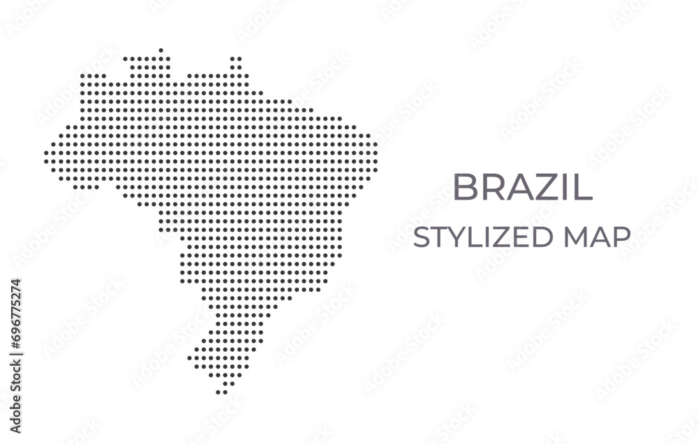 Map of Brazil in a stylized minimalist style. Simple illustration of the country map.