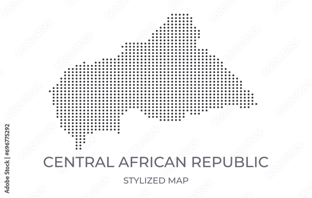 Map of Central African Republic in a stylized minimalist style. Simple illustration of the country map.